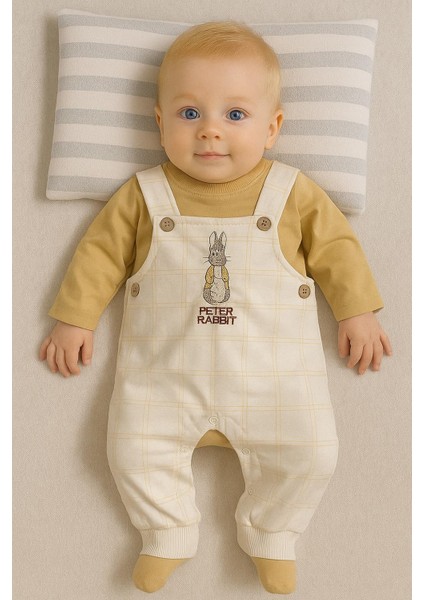 Erkek Bebek Peter Rabbit Nakışlı Salopetli Takım – Uzun Kollu Sweatshirt ve Tulum 2’li Set 128706 indirimleri