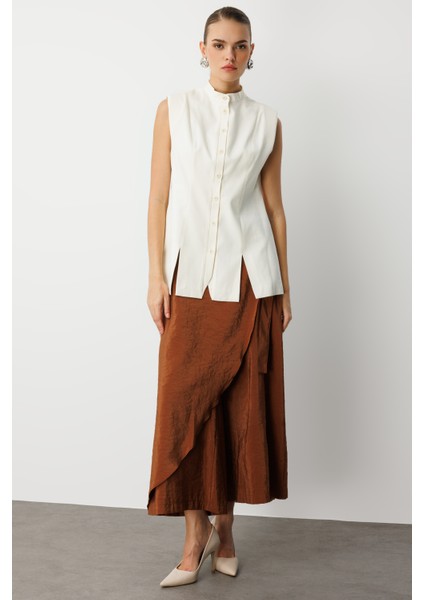 Kahverengi Geniş Paçalı Pantolon Etek fiyatları