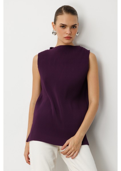 Full Ince Pilise Mor Kolsuz Şifon Bluz fırsatları