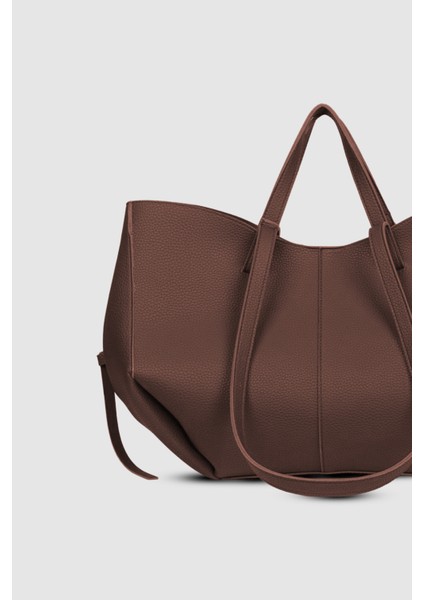 Arisa Ayarlanabilir Formlu Çift Saplı Cüzdanlı Büyük Tote Omuz, Kol ve El Çantası Acı Kahve indirimleri