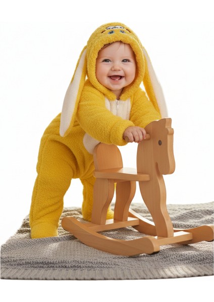 Sarı Tavşan Tulum – Peluş Kumaşlı Bebek Kışlık Kostüm