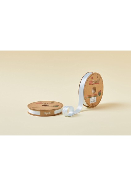 Biye Saten Katlı 003 Açık Mavi 2 cm 25 Metre %100 Polyester