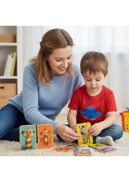 2-3 Parça 8 Adet Tak Çıkar Manyetik Eva Yapboz, Safari Hayvanları