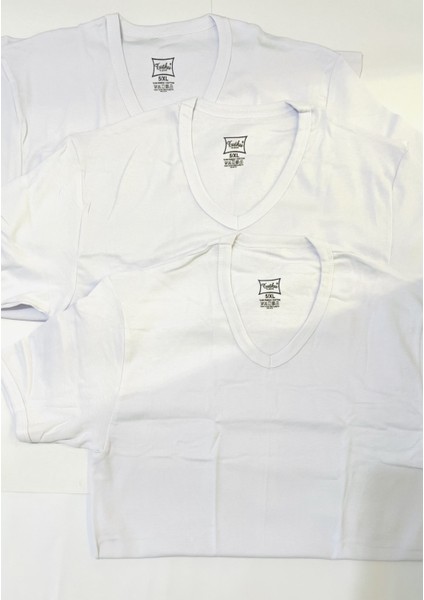 Marka Erkek V Yaka Ribana Atlet Fanila Beyaz 3'lü fırsatları