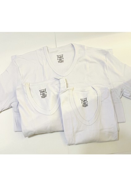 Marka Erkek V Yaka Ribana Atlet Fanila Beyaz 3'lü indirimleri