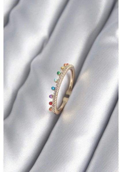 Heyf Pirinç Gold Renk Zirkon Taş Detay Kadın Yüzük