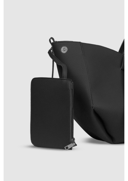 Arisa Ayarlanabilir Formlu Çift Saplı Cüzdanlı Büyük Tote Omuz, Kol ve El Çantası Siyah fırsatları