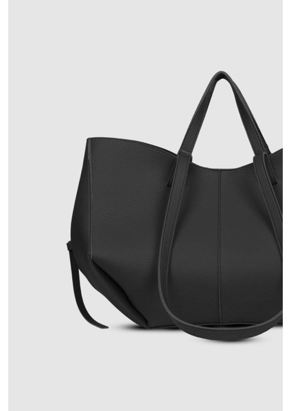 Arisa Ayarlanabilir Formlu Çift Saplı Cüzdanlı Büyük Tote Omuz, Kol ve El Çantası Siyah indirimleri