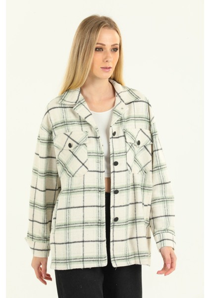 Cepli Ekose Oduncu Gömlek Yeşil Çizgili Pamuklu modelleri