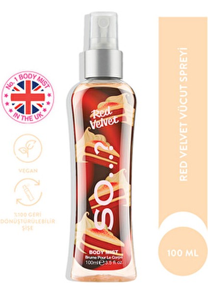 Red Velvet Vücut Spreyi Sıcak Çikolata Aroması 100 ml Kadınlar İçin Özel