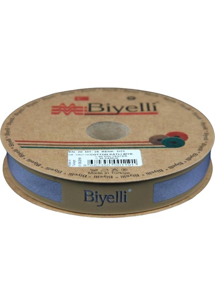Biye Koton Katlı D23 Koyu Gri 2 cm 25 Metre %65 Koton %35 Polyester