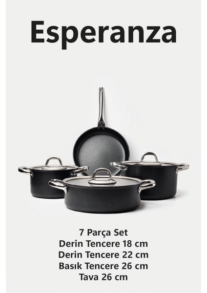 Esperanza 7 Parça Tencere Seti modelleri
