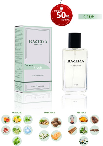 C106 Fresh Erkek Parfüm 50 ml