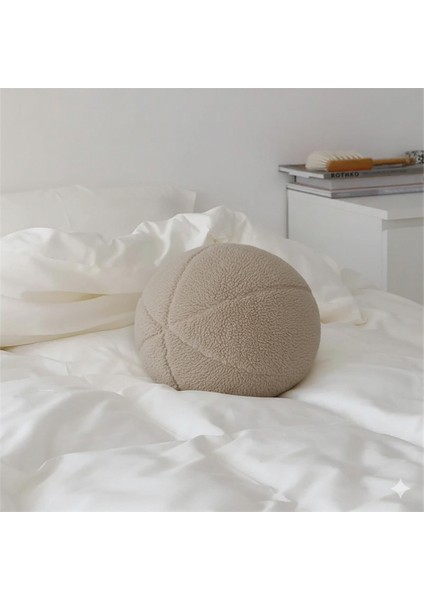 , Ballo, Dekoratif Top Kırlent, Yastık, Çap 25 Cm, Bej Renk, KRL2502-40 indirimleri