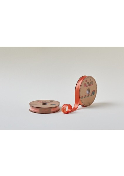 Biye Saten Katlı 028 Turuncu 2 cm 25 Metre %100 Polyester