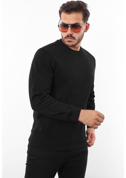 Şardonlu Pike Sweatshirt – %70 Pamuk %30 Viskoz Bisiklet Yaka fırsatları