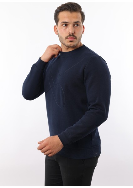 3 Iplik Şardonlu Bisiklet Yaka Sweatshirt – Pamuk Viskon Regular Fit Rugatchi Exclusive fiyatları