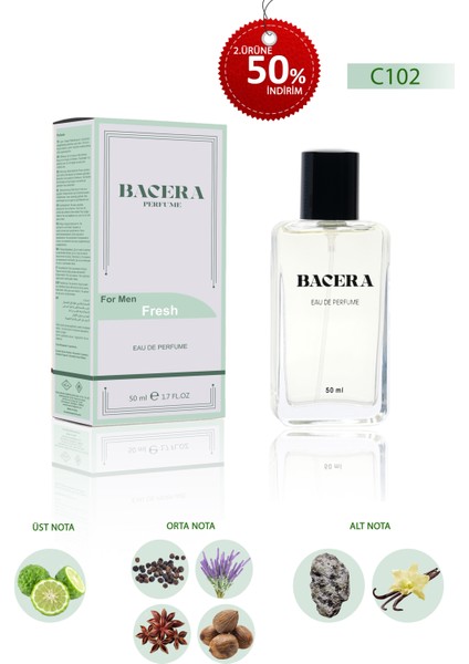 C102 Fresh Erkek Parfüm 50 ml