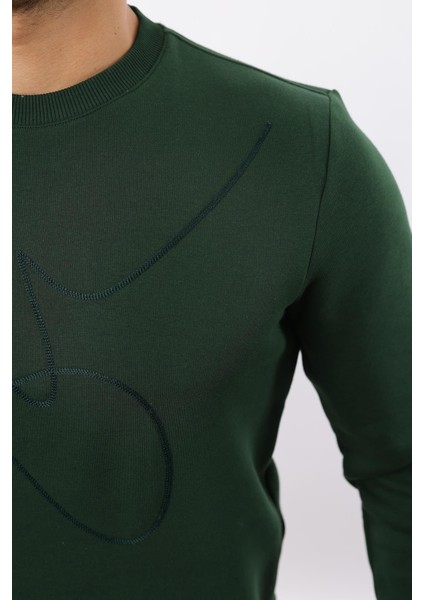 3 Iplik Şardonlu Bisiklet Yaka Sweatshirt – Pamuk Viskon Regular Fit Rugatchi Exclusive fırsatları