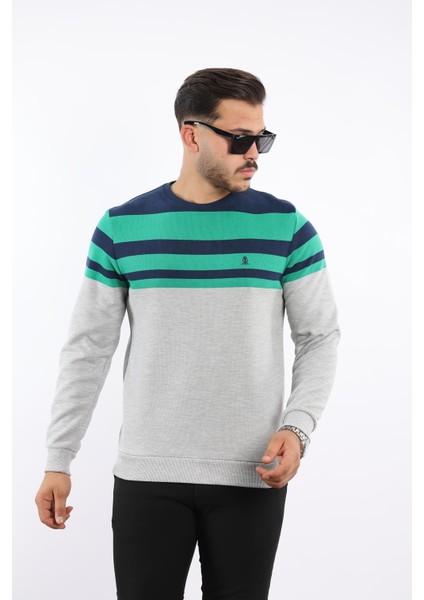 Panolu Selanik Sweatshirt – %100 Pamuk Bisiklet Yaka modelleri