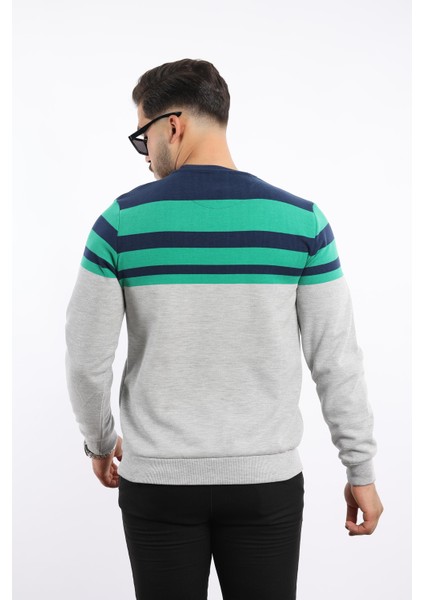 Panolu Selanik Sweatshirt – %100 Pamuk Bisiklet Yaka fırsatları