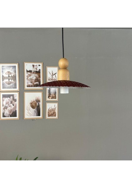 Zetra Vişne Çürüğü Metal Avize Tekli Kalın Ahşap Boncuk Başlık Modern Dekoratif Sarkıt Aydınlatma fiyatları