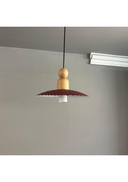 Zetra Vişne Çürüğü Metal Avize Tekli Kalın Ahşap Boncuk Başlık Modern Dekoratif Sarkıt Aydınlatma fırsatları