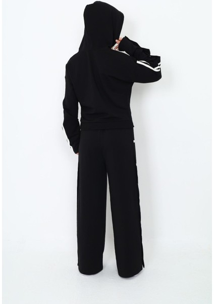 Kız Çocuk %100 Pamuk Kapüşonlu Uzun Kol Oversize Alt-Üst Eşofman Takımı fiyatları