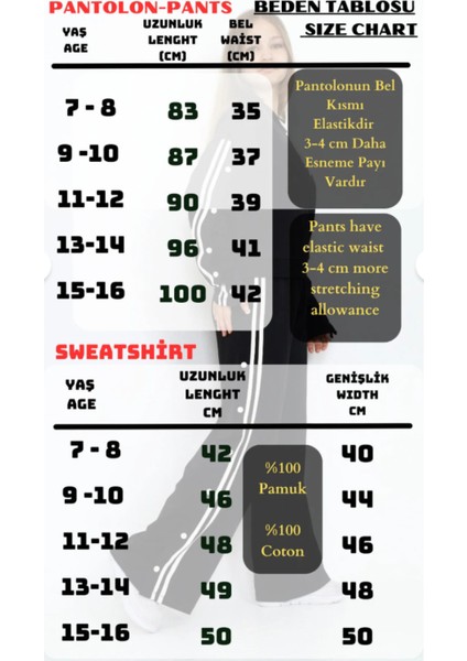 Kız Çocuk %100 Pamuk Kapüşonlu Uzun Kol Oversize Alt-Üst Eşofman Takımı indirimleri