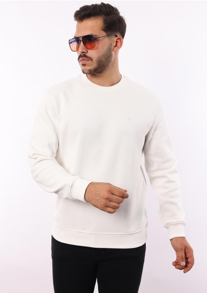 Şardonlu Pike Sweatshirt – %70 Pamuk %30 Viskoz Bisiklet Yaka