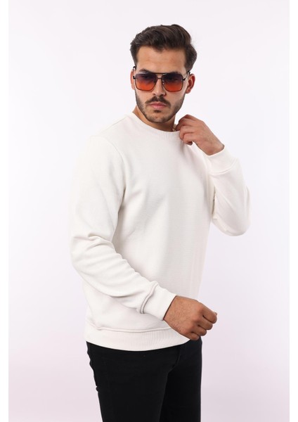 Şardonlu Pike Sweatshirt – %70 Pamuk %30 Viskoz Bisiklet Yaka modelleri