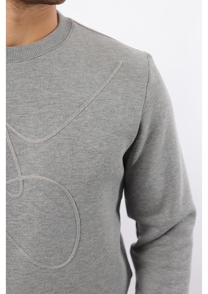 3 Iplik Şardonlu Bisiklet Yaka Sweatshirt – Pamuk Viskon Regular Fit Rugatchi Exclusive fırsatları