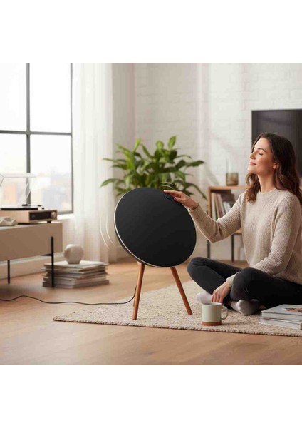 Modern Tasarımlı Ahşap Ayaklı Kablosuz Bluetooth Hoparlör