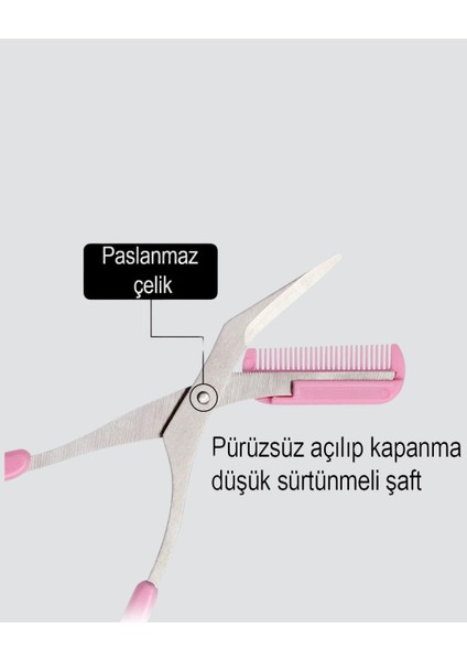 Profesyonel Taraklı Kaş Makası – Evde ve Salon Kullanımına Uygun - EMY4806-4327 indirimleri