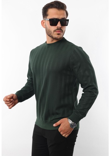 Jakarlı Sweatshirt – %70 Pamuk %30 Viskoz Bisiklet Yaka fırsatları