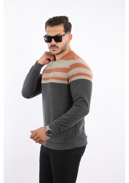 Panolu Selanik Sweatshirt – %100 Pamuk Bisiklet Yaka fiyatları