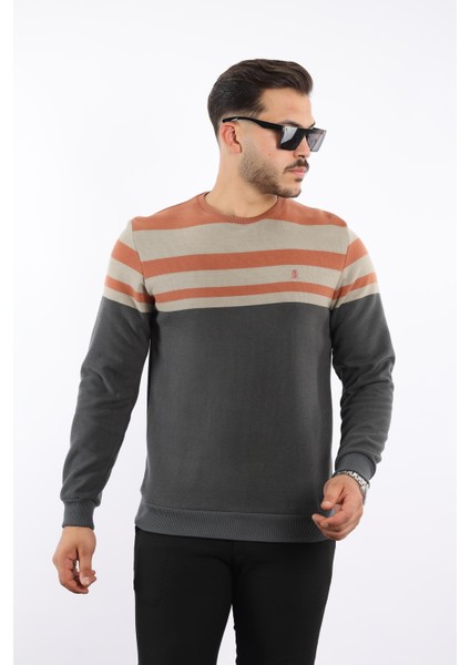 Panolu Selanik Sweatshirt – %100 Pamuk Bisiklet Yaka fırsatları