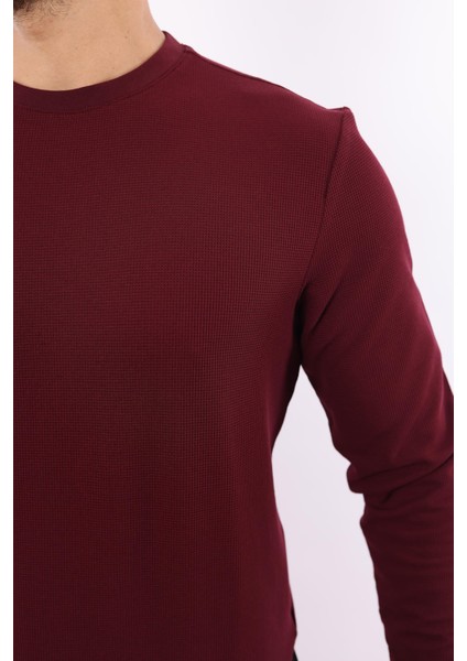 Waffle Dokuma Bisiklet Yaka Sweatshirt – Pamuk Viskon Regular Fit Rugatchi Exclusive indirimleri