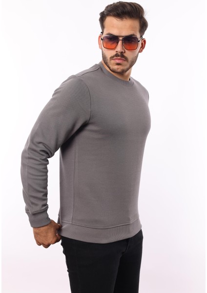 Şardonlu Pike Sweatshirt – %70 Pamuk %30 Viskoz Bisiklet Yaka modelleri