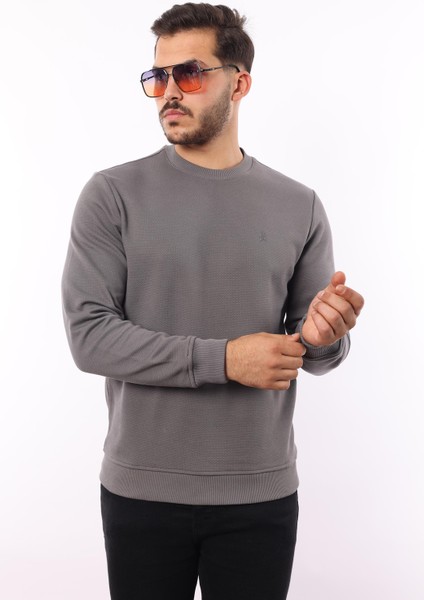 Şardonlu Pike Sweatshirt – %70 Pamuk %30 Viskoz Bisiklet Yaka fırsatları