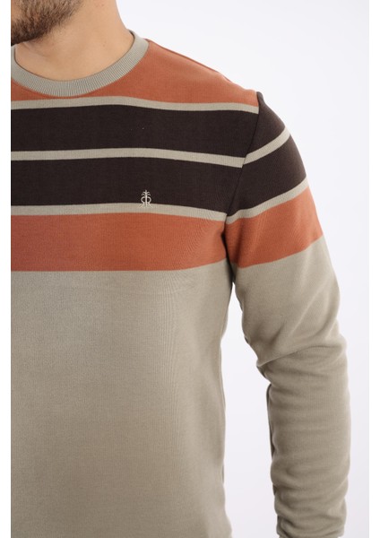 Panolu Selanik Dokuma Bisiklet Yaka Sweatshirt – Pamuk Viskon Regular Fit