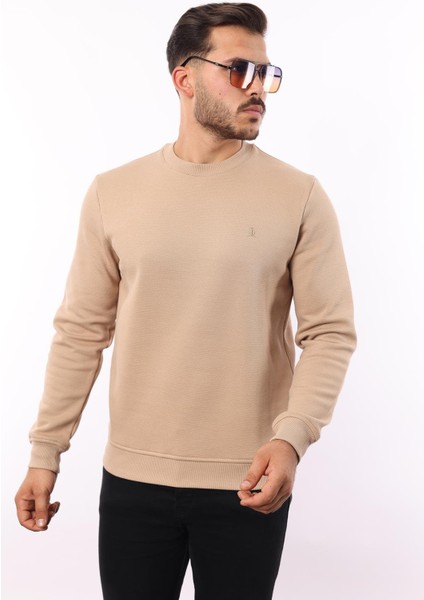 Şardonlu Pike Sweatshirt – %70 Pamuk %30 Viskoz Bisiklet Yaka