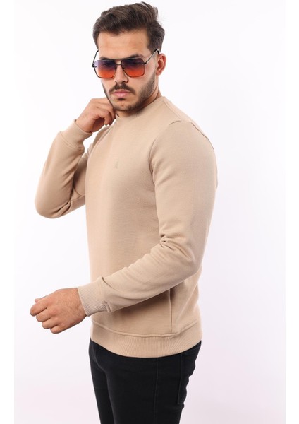 Şardonlu Pike Sweatshirt – %70 Pamuk %30 Viskoz Bisiklet Yaka modelleri