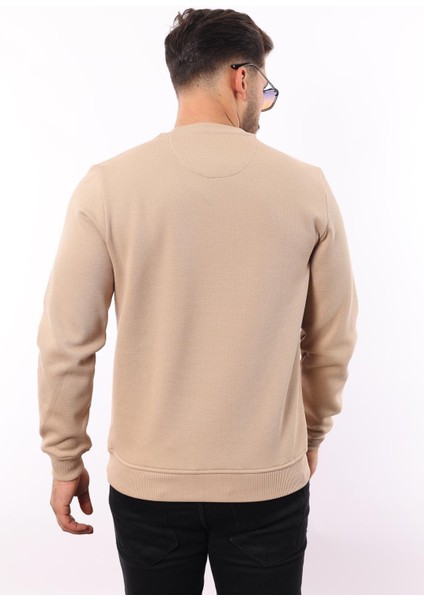 Şardonlu Pike Sweatshirt – %70 Pamuk %30 Viskoz Bisiklet Yaka fırsatları