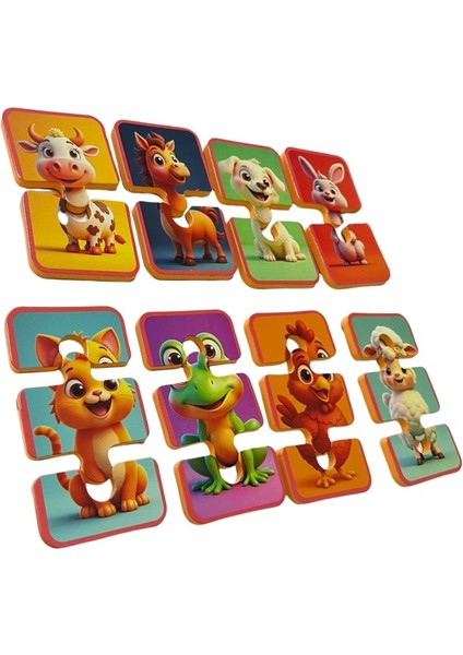 2-3 Parça 8 Adet Tak Çıkar Manyetik Eva Yapboz, Çiftlik Hayvanları modelleri