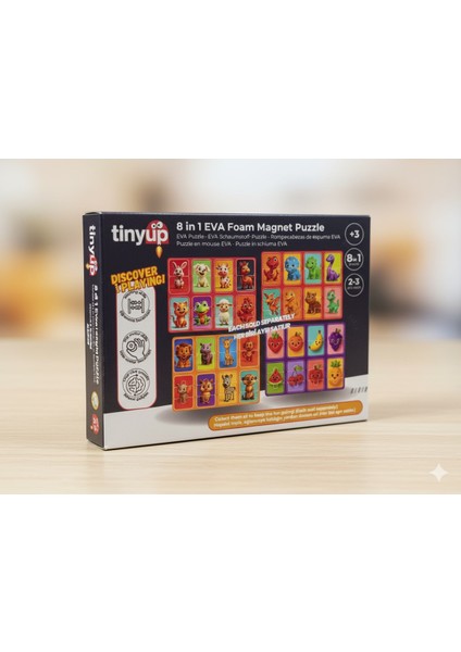 2-3 Parça 8 Adet Tak Çıkar Manyetik Eva Yapboz, Çiftlik Hayvanları fırsatları