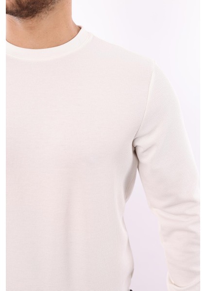 Waffle Dokuma Bisiklet Yaka Sweatshirt – Pamuk Viskon Regular Fit Rugatchi Exclusive indirimleri