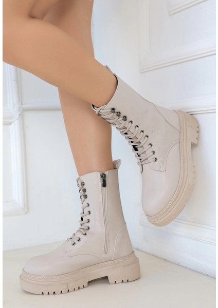 Caxa Bej Cilt Bağcıklı Bot modelleri