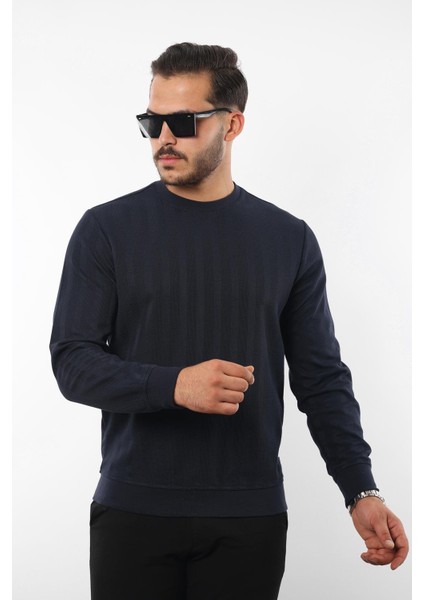 Jakarlı Sweatshirt – %70 Pamuk %30 Viskoz Bisiklet Yaka