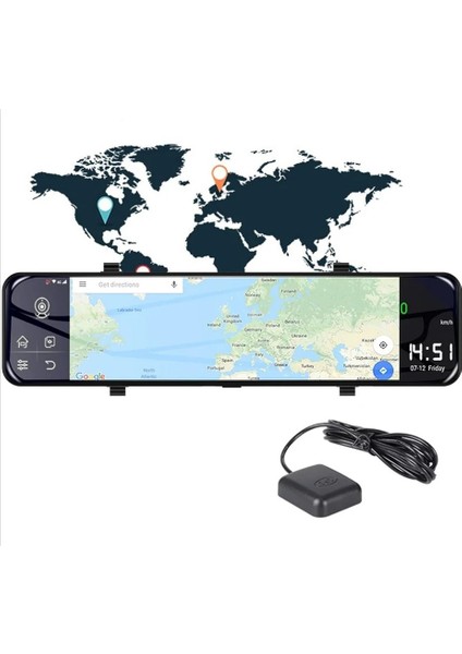 4g Hb-20-3 64 GB 12 Inç Dokunmatik Ayna Kamera Android Uzaktan Izlemeli 1080P Ön Arka Araç Kamera. fırsatları